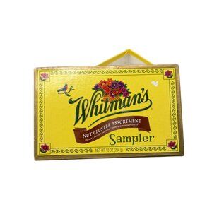 box only Whitmans Yellow Empty Nut Cluster Assortment Sampler Box READ